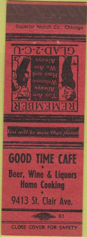 Matchbook Cover - Good Time Cafe girlie back 1930s