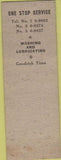 Matchbook Cover - Jones  and  Workman Gulf oil gas Goodrich Tires