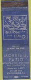 Matchbook Cover - Morris Fazio Construction Stoudsburg PA