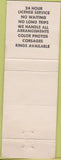 Matchbook Cover - Venus Wedding Chapel Carson City NV blue WORN