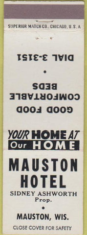 Matchbook Cover - Mauston Hotel Mauston WI