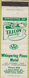 Matchbook Cover - Whispering Pines Motel Cass Lake MN