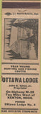 Matchbook Cover - Ottawa Lodge Kenton MI white oil gas