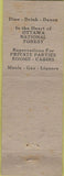 Matchbook Cover - Ottawa Lodge Kenton MI white oil gas