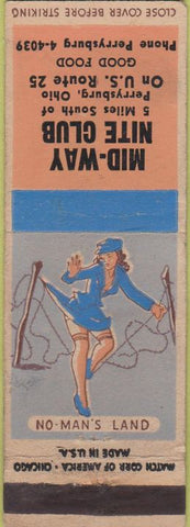 Matchbook Cover - Mid Way Nite Club Perrysburg OH pinup