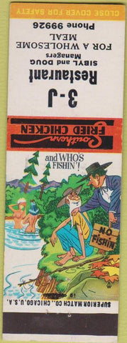Matchbook Cover - 3J Restaurant NO TOWN Hillbilly