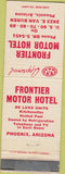 Matchbook Cover - Frontier Motor Hotel Phoenix AZ TAPED