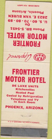Matchbook Cover - Frontier Motor Hotel Phoenix AZ TAPED