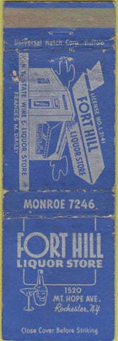 Matchbook Cover - Fort Hill Liquor Store Rochester NY WEAR