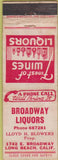 Matchbook Cover - Broadway Liquors Long Beach CA