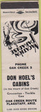 Matchbook Cover - Don Hoel's Cabins Flagstaff AZ gas WORN