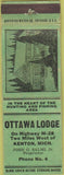 Matchbook Cover - Ottawa Lodge Kenton MI green