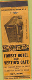 Matchbook Cover - Forest Hotel Ely MN orange