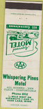Matchbook Cover - Whispering Pines Motel Cass Lake MN white