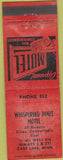 Matchbook Cover - Whispering Pines Motel Cass Lake MN red WORN
