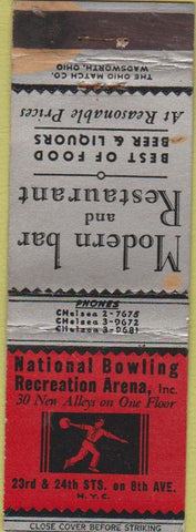 Matchbook Cover - National Bowling Recreation New York City WEAR