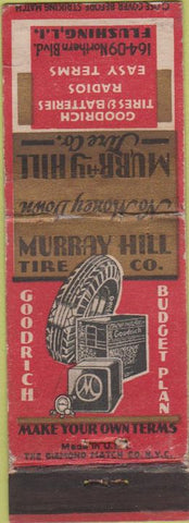 Matchbook Cover - Murray Hill Tire Co BF Goodrich Flushing LI WEAR