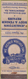 Matchbook Cover - Jenkintown Body Fender Repair PA WORN