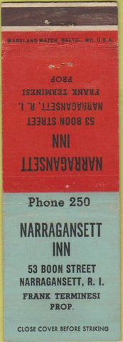 Matchbook Cover - Narragansett Inn RI
