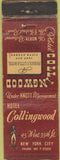 Matchbook Cover - Hotel Collingwood New York City WORN