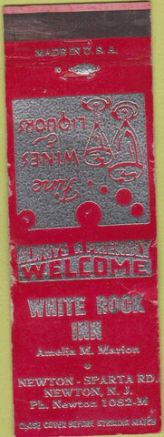 Matchbook Cover - White Rock Inn Newoton NJ WORN