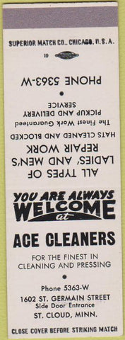 Matchbook Cover - Ace Cleaners St Cloud MN