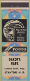 Matchbook Cover - Dakota Cafe Stanton ND