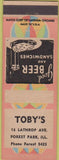 Matchbook Cover - Toby's Forest Park IL