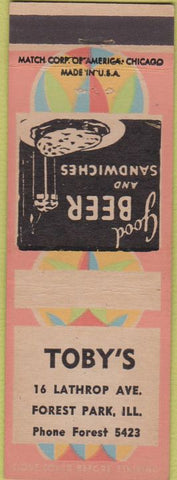 Matchbook Cover - Toby's Forest Park IL