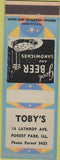 Matchbook Cover - Toby's Forest Park IL