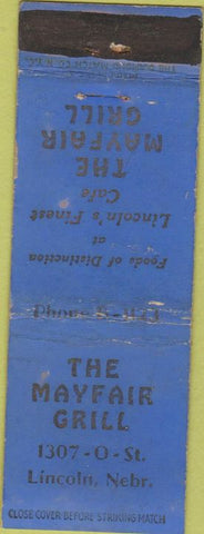 Matchbook Cover - The Mayfair Grill Lincoln NE