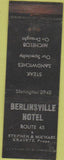 Matchbook Cover - Berlinsville Hotel Michelob Beer