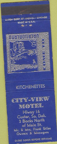 Matchbook Cover - City View Motel Custer SD