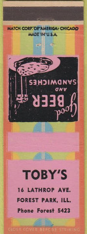 Matchbook Cover - Toby's Forest Park IL