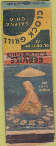 Matchbook Cover - Cock Grill Galena OH pinup POOR