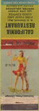 Matchbook Cover - California Restaurant Denver CO pinup WEAR