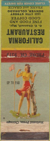 Matchbook Cover - California Restaurant Denver CO pinup WEAR