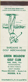 Matchbook Cover - Green Meadow Golf Club Hudson NH swing pose