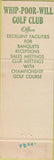 Matchbook Cover - Whip Poor Will Golf Club Hudson NH
