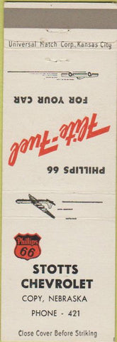 Matchbook Cover - Phillips 66 oil gas Cory NE