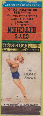 Matchbook Cover - Guy's Kitchen Brighton CO pinup WEAR Home Stretcher
