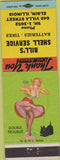 Matchbook Cover - Bill's Shell Oil gas Elgin IL pinup