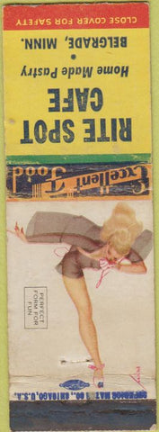 Matchbook Cover - Rite Spot Cafe Belgrade MN pinup