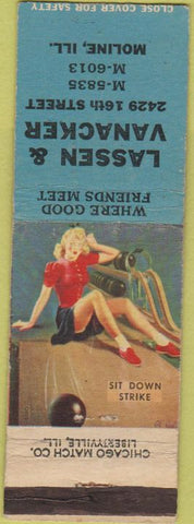 Matchbook Cover - Lassen Vanacker Moline IL pinup