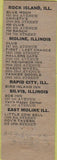 Matchbook Cover - Lassen Vanacker Moline IL pinup