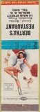 Matchbook Cover - Bertha's Restaurant Berlin NH pinup