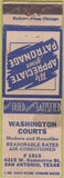 Matchbook Cover - Washington Courts San Antonio TX WORN