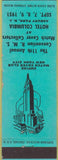 Matchbook Cover - RMS Convention Hotel Columbia Asbury Park NJ 1951 teal