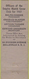 Matchbook Cover - RMS Convention Hotel Columbia Asbury Park NJ 1951 teal
