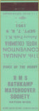 Matchbook Cover - RMS Convention Hotel Columbia Asbury Park NJ 1951 mint